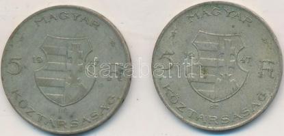 1947. 5Ft Ag "Kossuth" (2x) T:2-,3
Adamo F8.1