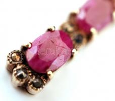 Szintetikus rubinnal kirakott ezüst feszület. Medál. / Silver cross medal, with ruby 55x26 mm