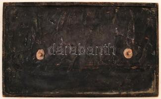 Gáti Gábor (1937-): 1917. november 7. Bronz plakett, jelzett, 33×20 cm