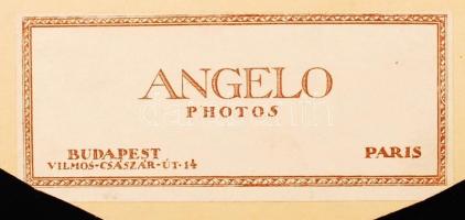 cca 1930 Angelo (1894-1974): Ovális női portré, aláírt, matricával jelzett vintage fotó, kartonra ra...