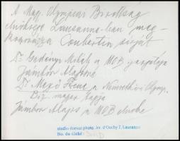 1947 A Magyar Olimpiai Bizottság tagjai Lausenne-ban megkoszorúzták Pierre de Coubertin (1863-1937) ...