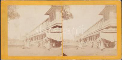 cca 1890 India Jaipur Rajpootana sztereófotó / India Yaipur stereo photo 17x8,5 cm