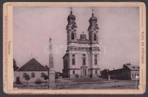 cca 1890 Tata Tóváros, Templom keményhátú fotó kis sérüléssel. Erdélyi fotó 16x11 cm