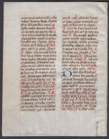 cca 1300-1480 Latin nyelvű breviárium egy lapja, többek között evangéliumi részletekkel (Máté, Lukác...