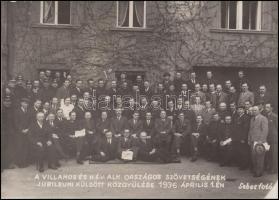 1936 A Villamos és HÉV alkalmazottak Országos Szövetségének jubileumi küldöttgyűlése 14x16 cm