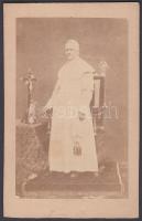 cca 1870 IX. Pius, keményhátú fotó, Miethke & Wawra fotó, 6x9 cm
