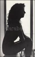cca 1970 Ablak előtt, sziluettben, finoman erotikus fénykép, 28x17 cm / cca 1970 Erotic photo, 28x17 cm
