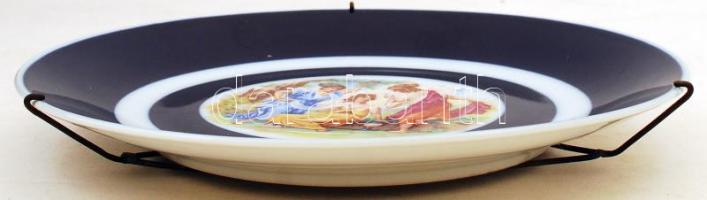 MZ dísztányér, matricás, jelzett, hibátlan, d:25 cm