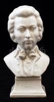 Herendi Mozart mellszobor, fehér mázas, jelzett, hibátlan, m:20 cm