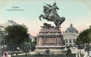 Lviv, Lwów, Lemberg; Pomnik Sobieskiego / statue