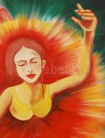 Jelzés nélkül: Balerina, akvarell, farost, 100×69,5 cm