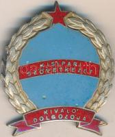 ~1960. "Kisipari Szövetkezet Kiváló Dolgozója" zománcozott kitüntető jelvény T:2 kis zománchiba