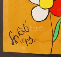 Szabó jelzéssel: Táncoló álmok, vegyes technika, papír, üvegezett fa keretben, 99×69 cm