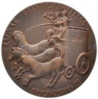 Madarassy Walter (1909-1994) 1938. "III. Országos Magyar Bélyegkiállítás / Szent István király ünnepi évében" Br emlékérem (65mm) T:1,1- Hungary 1938. "3rd Hungarian Stamp Exhibition / In the festal year of Stephen I" Br medallion. Sign.: Walter Madarassy (65mm) C:UNC,AU HPII 1660.