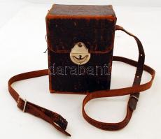 cca 1920 Plaubel Makina lemezes fényképezőgép 2 db lemez tartóval, kopottas tokkal / cca 1920 Vintag...