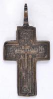 XVIII. század: bronz kereszt medál / XVII. century Orthodox bronze crucifix 7 cm