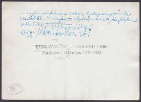 cca 1960 Tiszavölgyi József: Büfé a munkahelyen, feliratozva, pecsételve, 13x18 cm