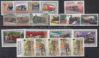 Kis vasút motívum 21 klf bélyeg Railway motif 21 diff. stamps