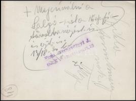 cca 1950 Tiszavölgyi József felvétele a Salgó várán elhelyezett emléktábláról, melynek szövege: Itt ...