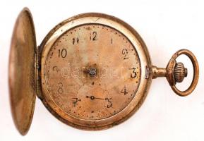 cca 1920 Ezüst zsebóra fém számlappal, mutató és üveg hiánnyal, javításra szoruló szerkezettel / Vintage watch , needs repair