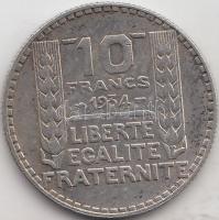 Franciaország 1934. 10Fr Ag T:2,2- France 1934. 10 Francs Ag C:aXF