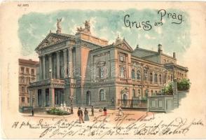 Praha, Prague; Neues Deutsches Theater / German Theatre, Regel & Krug No. 5072. litho (b)