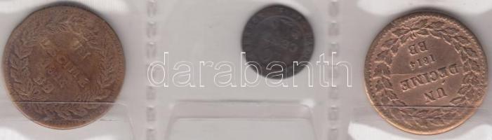 Franciaország ~1780-1950. 89db vegyes fémpénz albumba rendezve, jobb darabokkal T:vegyes
France ~178...