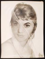 cca 1950 Belházy Dezső: Fehér portré, feliratozott vintage fotóművészeti alkotás, sarkán törésnyom, 40x30 cm