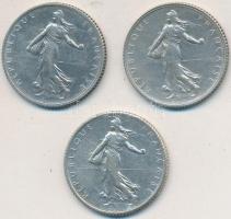 Franciaország 1918-1920. 1Fr Ag (3xklf) T:2,2-
France 1918-1920. 1 Franc Ag (3xdiff) C:XF,VF