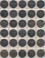 Franciaország ~1850-1990. 242db vegyes fémpénz albumba rendezve T:vegyes France ~1850-1990. Collection of 242 coins in album C:mixed