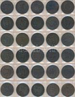 Franciaország ~1850-1990. 242db vegyes fémpénz albumba rendezve T:vegyes
France ~1850-1990. Collecti...