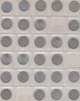 Franciaország ~1850-1990. 242db vegyes fémpénz albumba rendezve T:vegyes
France ~1850-1990. Collecti...