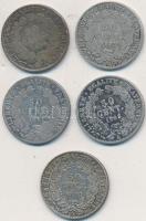 Franciaország 1881A-1885A 50c Ag (5xklf) T:2,2-,3 France 1881A-1885A 50 Centimes Ag (5xdiff) C:XF,VF,F