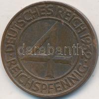 Németország/Weimari Köztársaság 1932A 4pf Br T:2,2- Germany/Weimar Republic 1932A 4 Pfennig Br C:XF,VF Krause KM#75