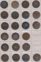 Franciaország ~1850-1990. 228db vegyes fémpénz albumba rendezve T:vegyes 
France ~1850-1990. Collect...