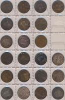 Franciaország ~1850-1990. 228db vegyes fémpénz albumba rendezve T:vegyes 
France ~1850-1990. Collect...