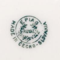 Csehszlovák OEPIAG porcelán csésze + csészealj, jelzett, apró lekopásokkal, d: 9, ill. 14,5 cm