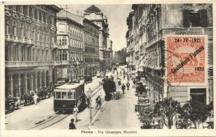 Fiume, Via Giuseppe Mazzini / street, tram, shops