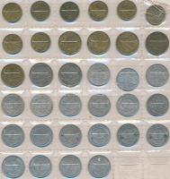 Franciaország ~1930-1990. 227db vegyes fémpénz berakólapokon rendezve T:vegyes
France ~1930-1990. Co...