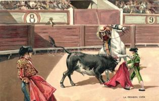La primera vara / Bullfight litho
