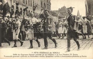 Praha, Prague, Sokol Federal Celebration, the French gymnasts, M. Racine president