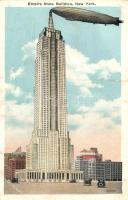 New York City, Empire State Building, US Navy airship, automobiles (fa)