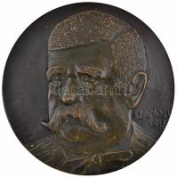 Szamosi Soós Vilmos (1885-1972) 1917. "Férfi portré" Br plakett (180mm) T:2 Hungary 1917. "Portrait of a man" Br plaque. Sign.: Vilmos Szamosi Soós (180mm) C:XF