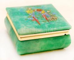 Kisméretű kő doboz, tetején rajzzal és "Tenerife" felirattal, 8,5×8,5×4,5 cm