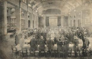 Budapest VIII. MÁV Gépgyár coloniájának felső díszterme, bankett, éneklés (Rb)