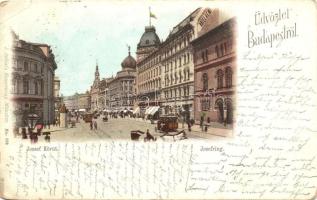 1899 Budapest VIII. József körút, villamos, Hotel Remi (Rb)