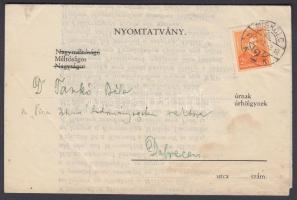 1937 Sassy Csaba (1884-1960) költő, újságíró humoros újévi köszöntő verse, a szerző néhány utólagos kézírásos kiegészítésével, Tankó Béla (1876-1946) filozófus, egyetemi tanár, a debreceni Tisza István Tudományegyetem rektora (1936-1937) részére postán megküldve.