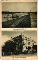 Csongrád, hajóállomás, Állami polgári leányiskola, gőzhajó (EK)
