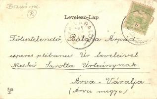 Brassó, Pénzügyi palota / palace of finance, Art Nouveau litho