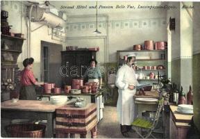 Mali Losinj, Lussinpiccolo, Cigale, Strand Hotel, Pension Belle Vue, Küche / hotel, kitchen